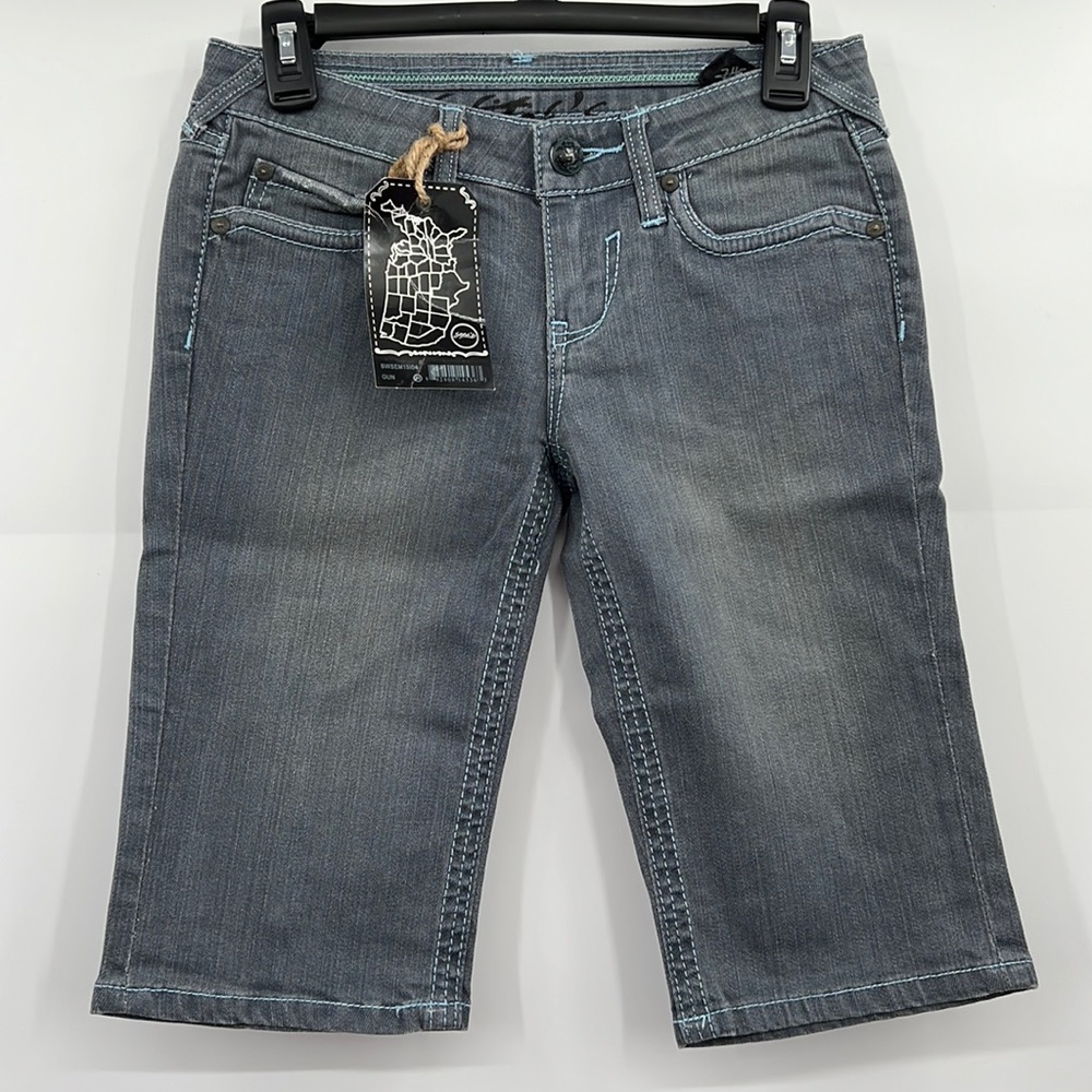 Nwt Stitch’s Blue Denim Bermuda Short The Seminole Black Label Denim Sz 24